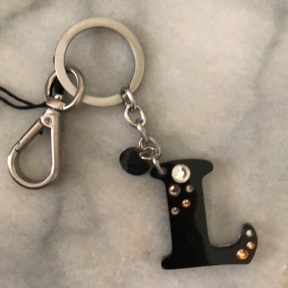 Mimco “L” Black Alphabet Keyring / Keychain